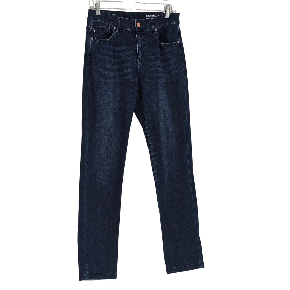 Mugsy Fultons Casual Jeans 30x32 Dark Wash Indigo Straight Leg Stretch Denim